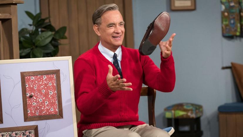 Tom Hanks als de altijd goed geluimde Mr. Rogers!