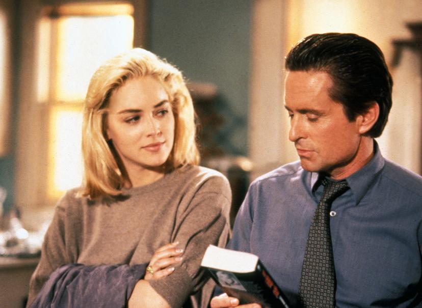 Sharon Stone en Michael Douglas in Basic Instinct