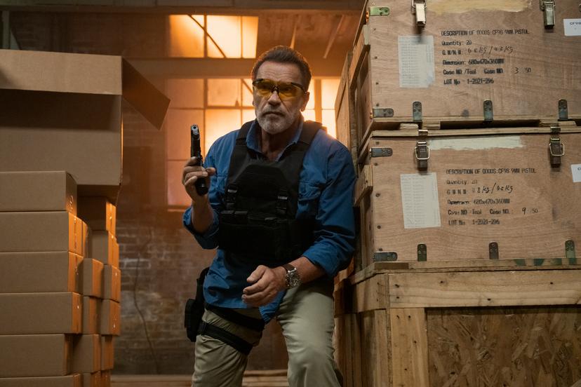 Fubar. Arnold Schwarzenegger as Luke Brunner in episode 105 of Fubar. Cr. Christos Kalohoridis/Netflix © 2023
