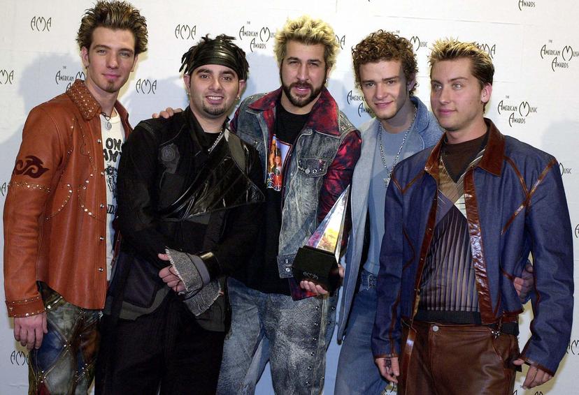 (L to R)  J.C. Chasez, Chris Kirkpatrick, Joey Fatone, Justin Timberlake, Lance Bass 