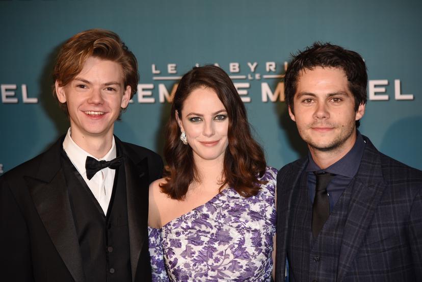 Actors Thomas Brodie-Sangster, Kaya Scodelario and Dylan O'Brien 