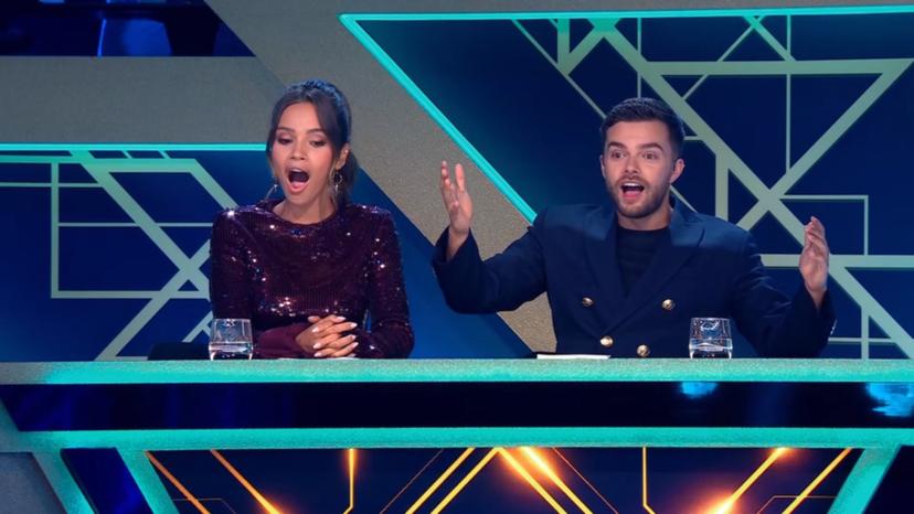 Monica Geuze en Buddy Vedder in The Masked Singer