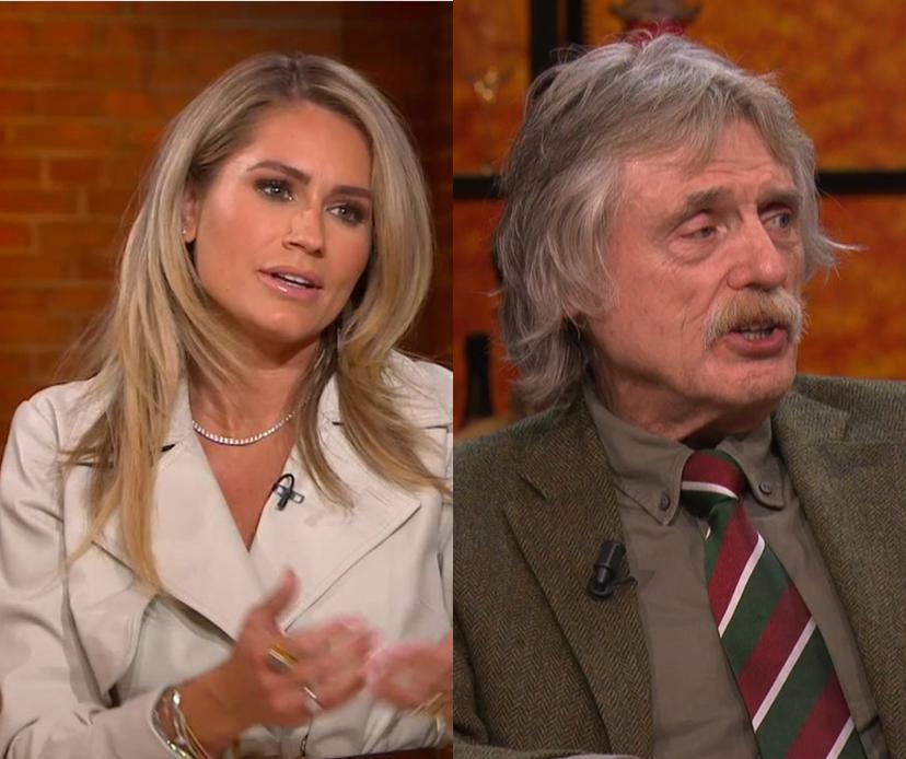 Nikkie Plessen bij RTL Boulevard en Johan Derksen in Vandaag Inside