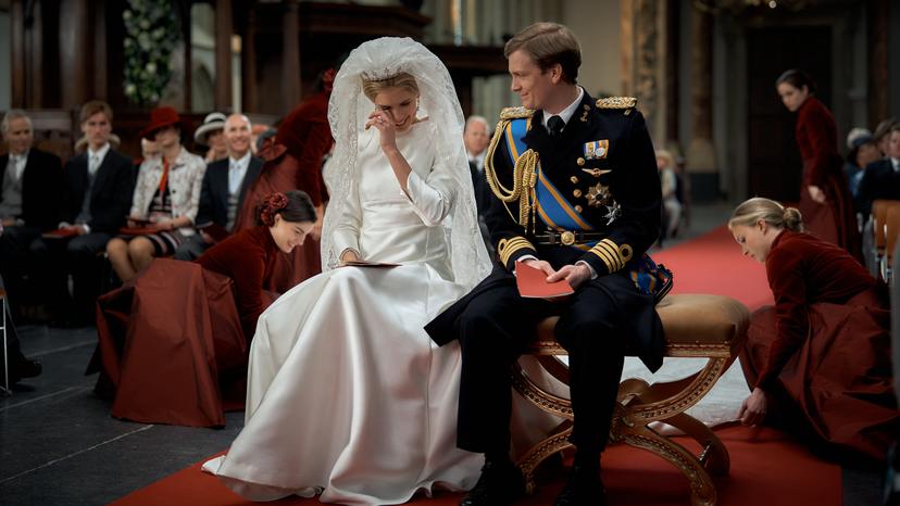 Delfina Chaves en Martijn Lakemeier als Máxima en Willem-Alexander in Videolandserie Máxima