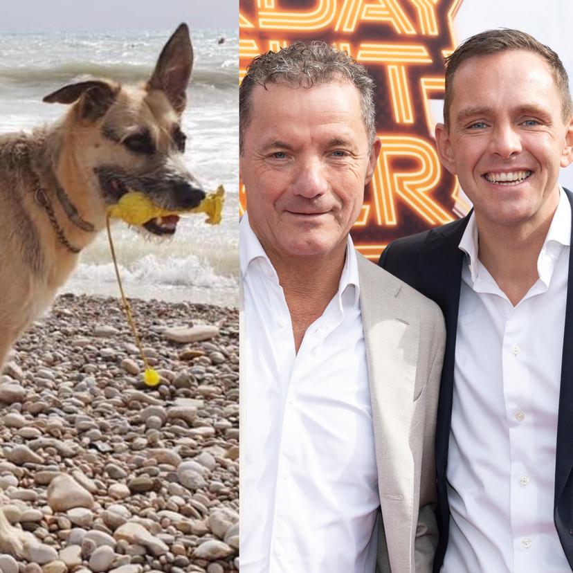 John en Kees de Bever en hondje Bentley