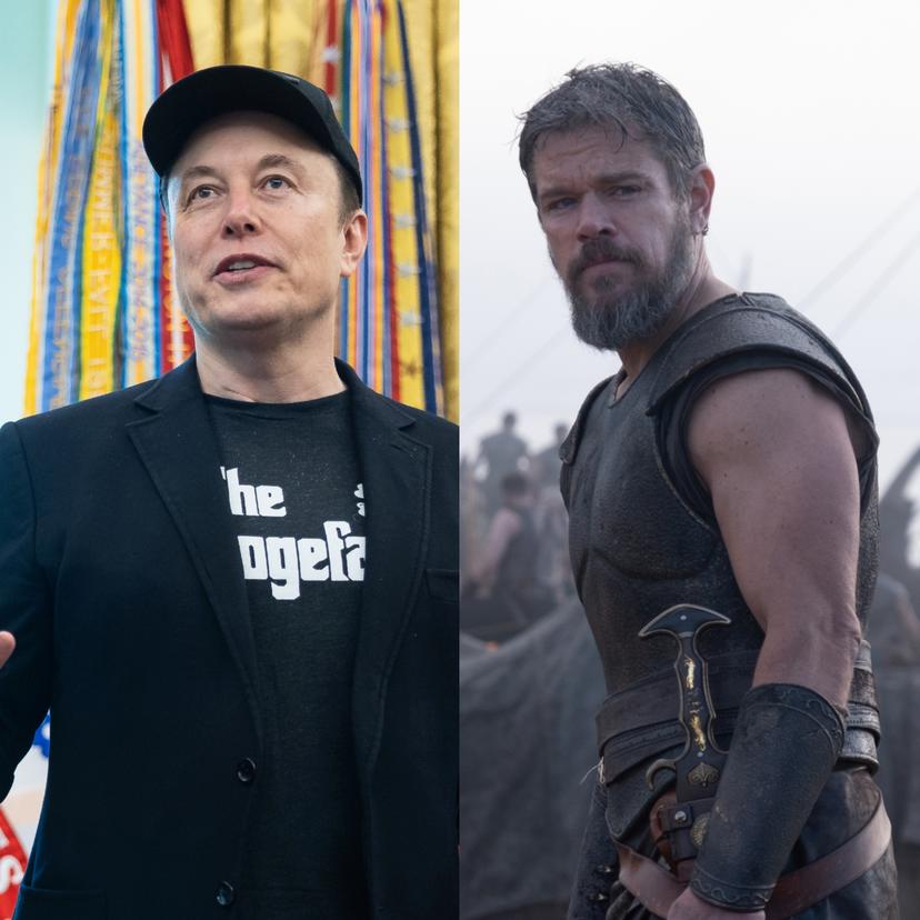 Elon Musk en Matt Damon in The Odyssey