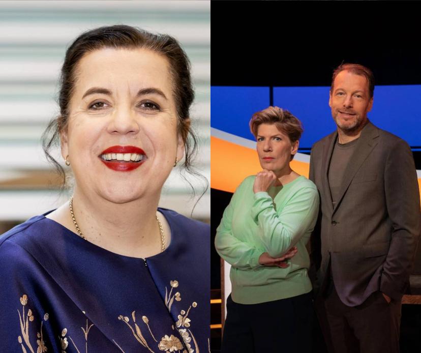Francis van Broekhuizen met Paulien Cornelisse en Herman van der Zandt van De Slimste Mens