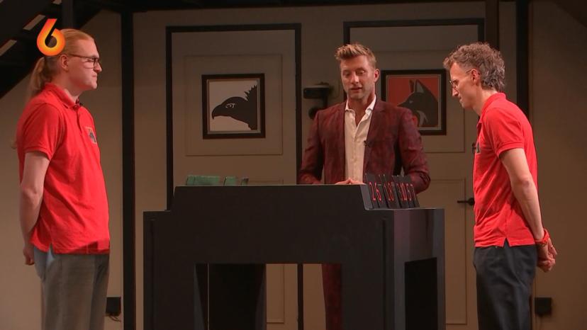 Roland en Melvin met Jan Versteegh in de finale van De Bondgenoten